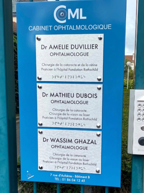 Signalétique braille ophtalmologie