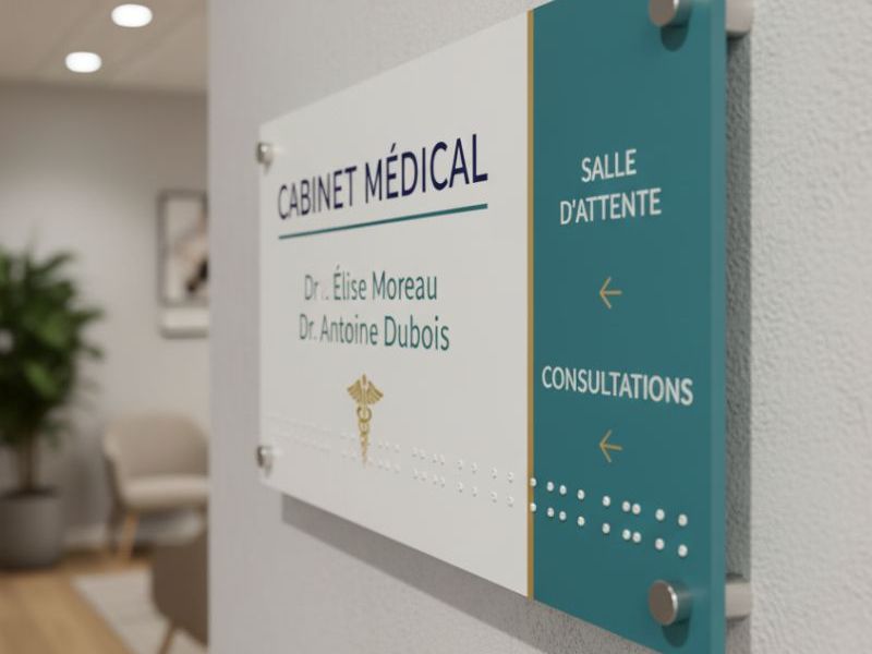 Plaque cabinet médical